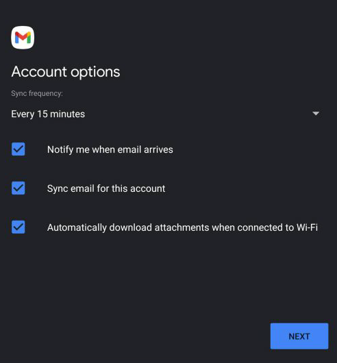 Account  option