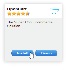 OpenCart - Install button