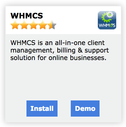 WHM - Install button